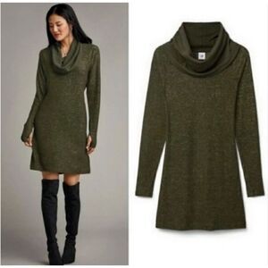 CAbi Solace Olive Green Cowl Neck Dress Size Medium #4016